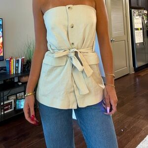Zara Tube Top Tie Top